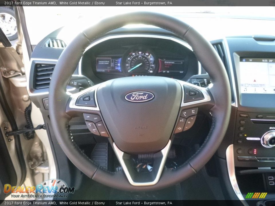 2017 Ford Edge Titanium AWD Steering Wheel Photo #15