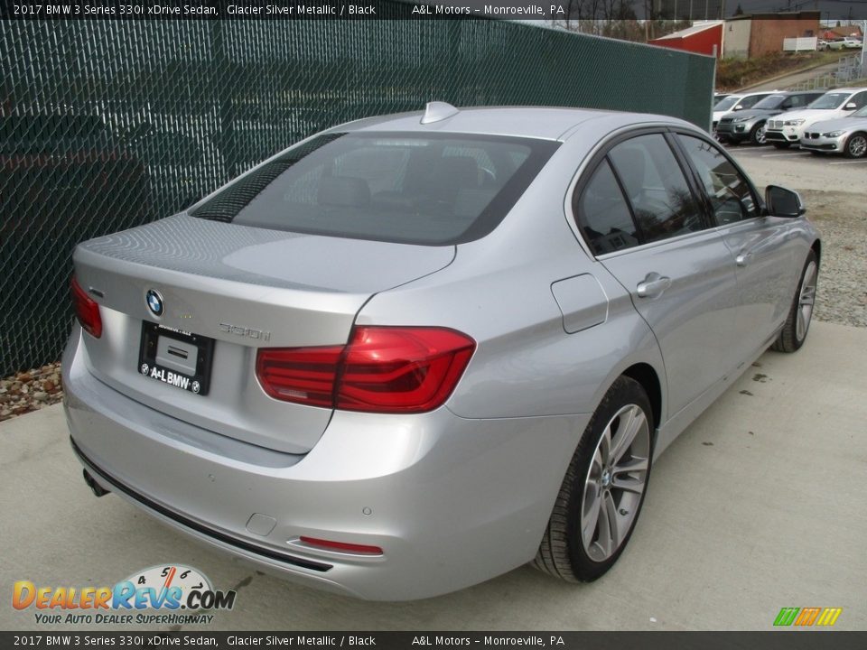 2017 BMW 3 Series 330i xDrive Sedan Glacier Silver Metallic / Black Photo #4
