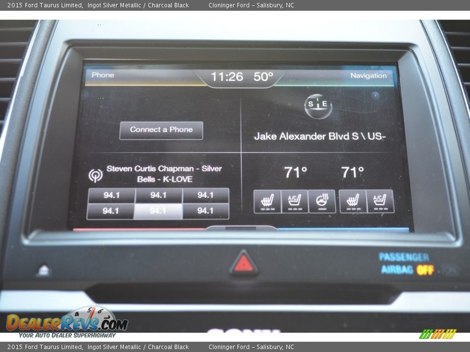 2015 Ford Taurus Limited Ingot Silver Metallic / Charcoal Black Photo #16