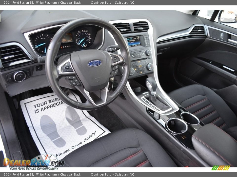 2014 Ford Fusion SE White Platinum / Charcoal Black Photo #10