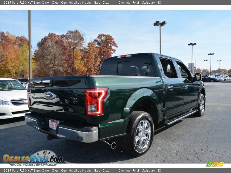 2015 Ford F150 XLT SuperCrew Green Gem Metallic / Medium Earth Gray Photo #3