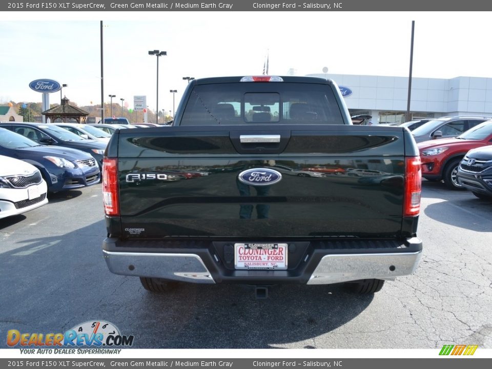 2015 Ford F150 XLT SuperCrew Green Gem Metallic / Medium Earth Gray Photo #4