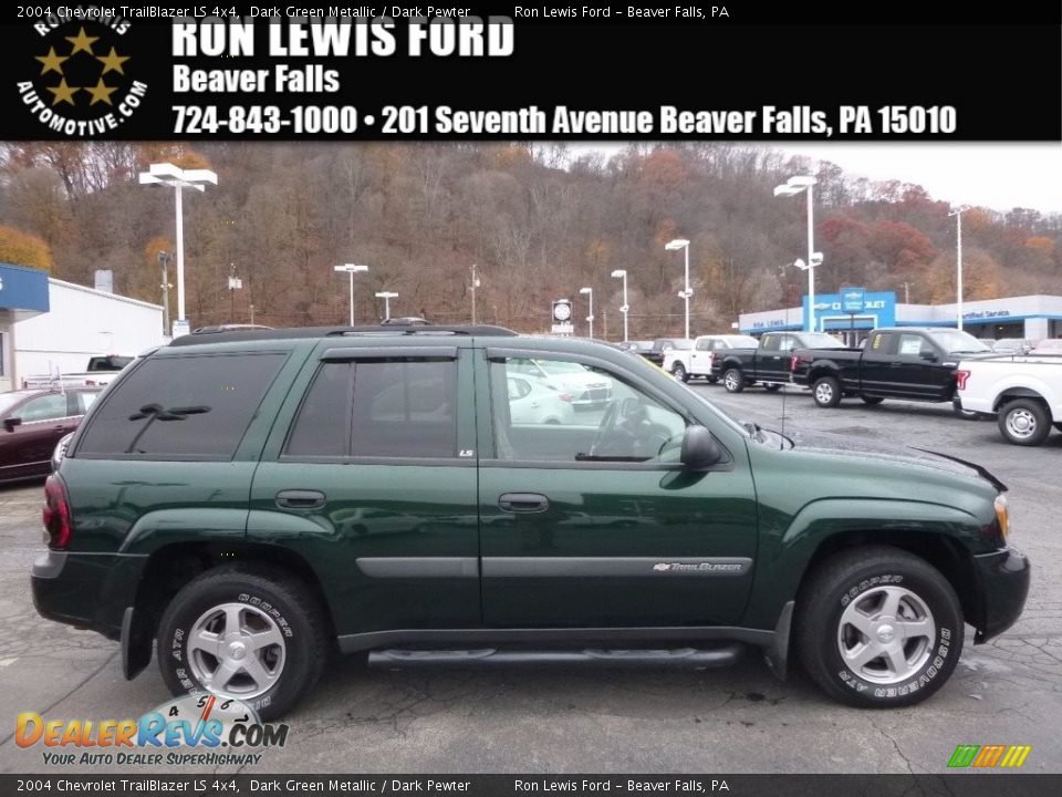 2004 Chevrolet TrailBlazer LS 4x4 Dark Green Metallic / Dark Pewter Photo #1