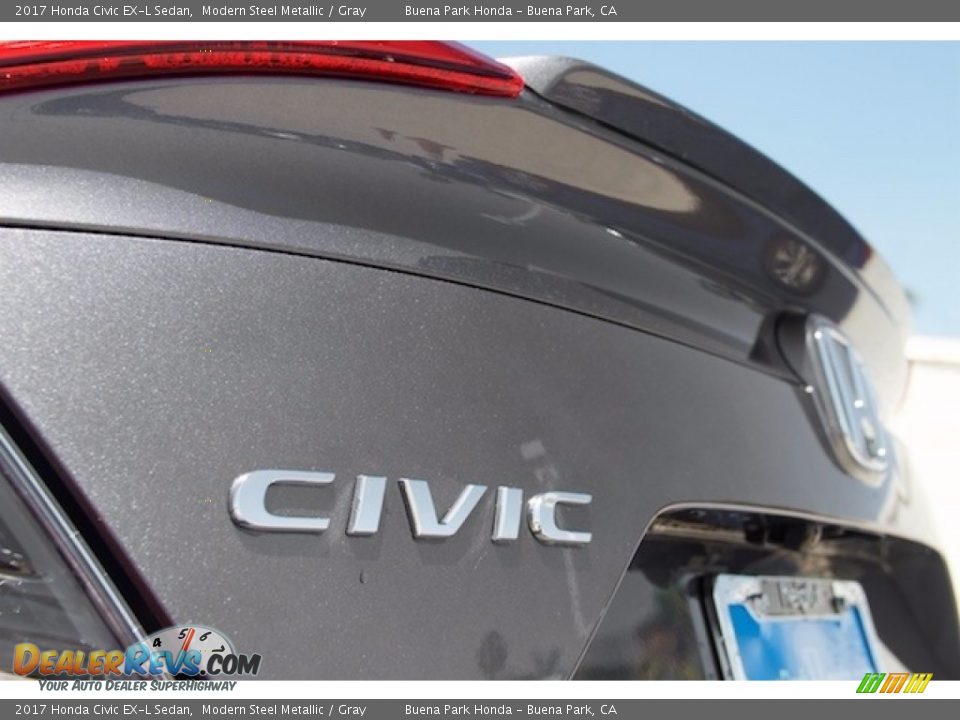 2017 Honda Civic EX-L Sedan Modern Steel Metallic / Gray Photo #3