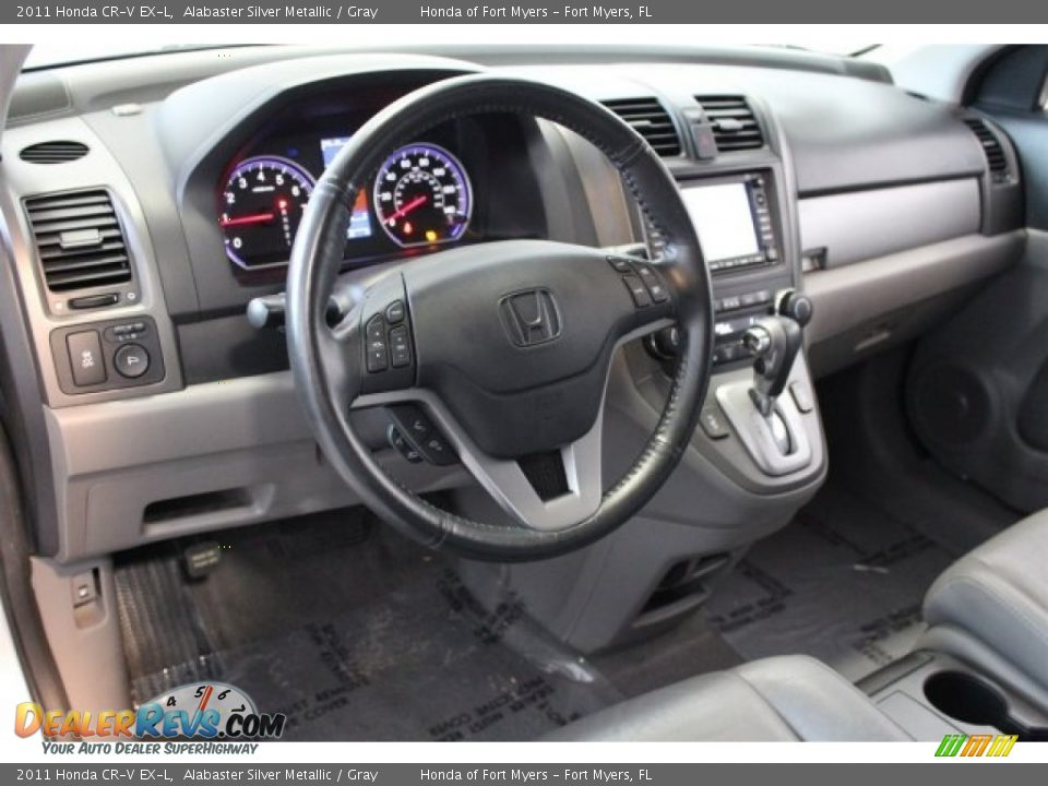 2011 Honda CR-V EX-L Alabaster Silver Metallic / Gray Photo #11