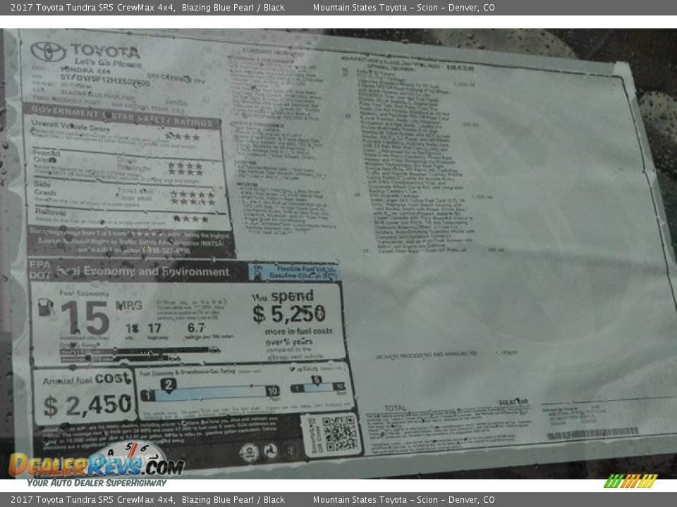 2017 Toyota Tundra SR5 CrewMax 4x4 Blazing Blue Pearl / Black Photo #9