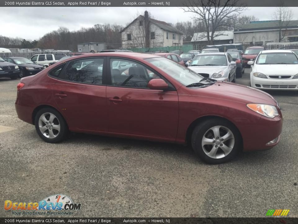 2008 Hyundai Elantra GLS Sedan Apple Red Pearl / Beige Photo #2