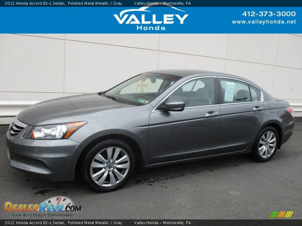 2012 Honda Accord EX-L Sedan Polished Metal Metallic / Gray Photo #1