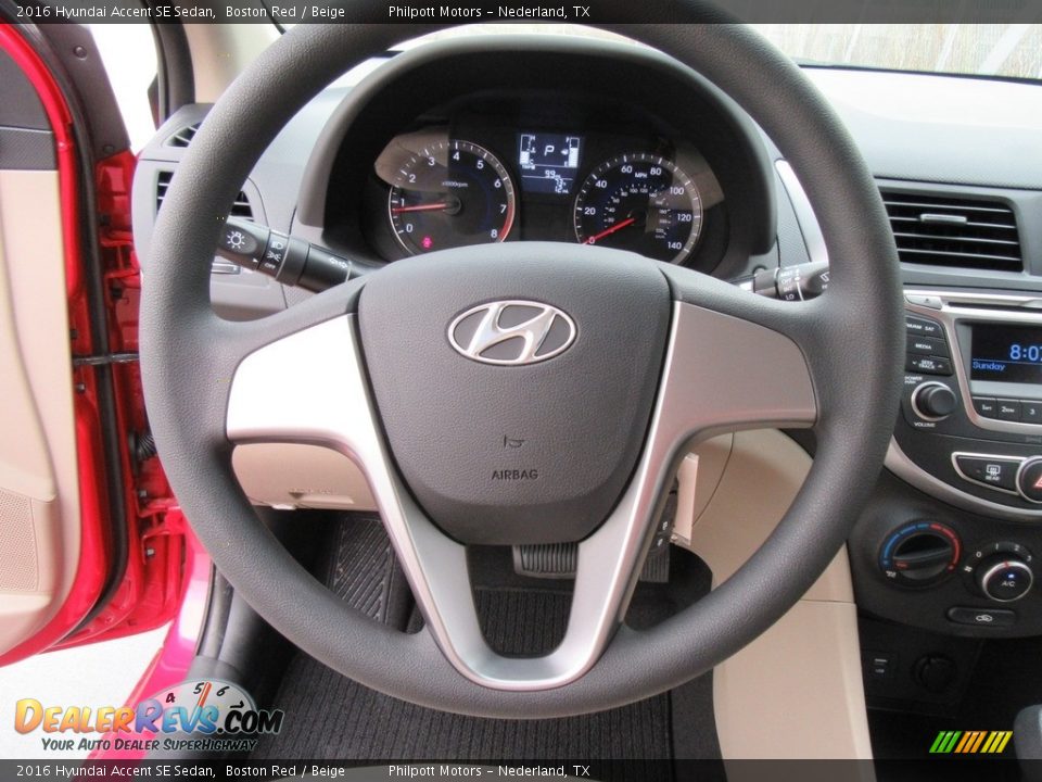 2016 Hyundai Accent SE Sedan Boston Red / Beige Photo #28