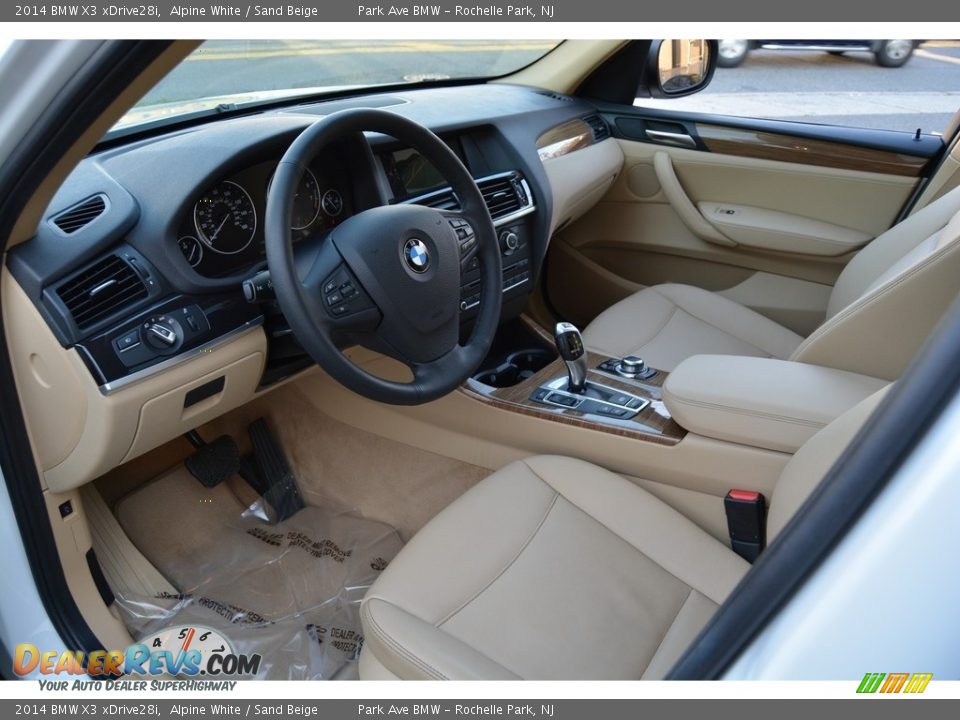 2014 BMW X3 xDrive28i Alpine White / Sand Beige Photo #10
