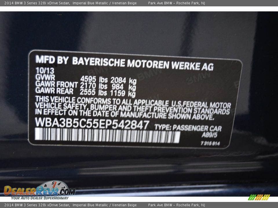 2014 BMW 3 Series 328i xDrive Sedan Imperial Blue Metallic / Venetian Beige Photo #34