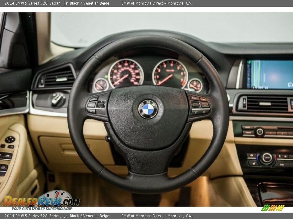 2014 BMW 5 Series 528i Sedan Jet Black / Venetian Beige Photo #16