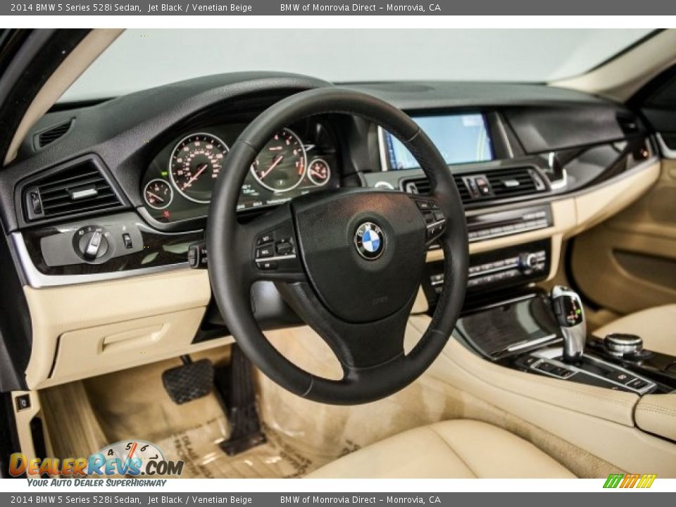 2014 BMW 5 Series 528i Sedan Jet Black / Venetian Beige Photo #19