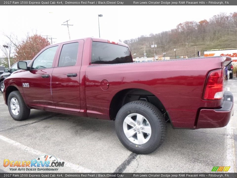2017 Ram 1500 Express Quad Cab 4x4 Delmonico Red Pearl / Black/Diesel Gray Photo #3