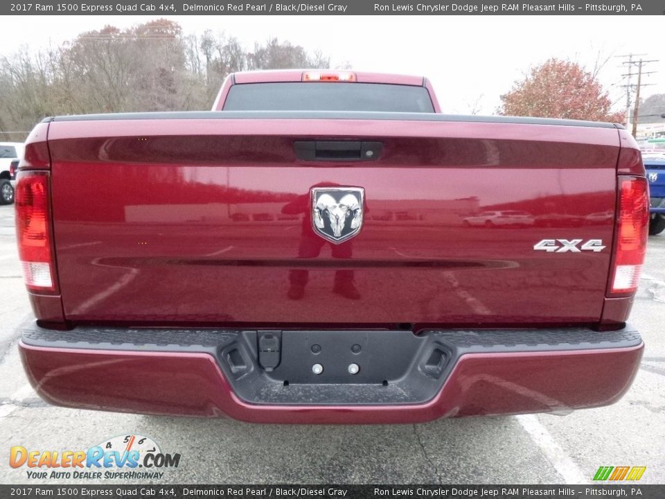 2017 Ram 1500 Express Quad Cab 4x4 Delmonico Red Pearl / Black/Diesel Gray Photo #4
