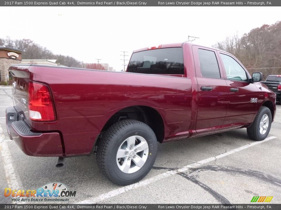 2017 Ram 1500 Express Quad Cab 4x4 Delmonico Red Pearl / Black/Diesel Gray Photo #5