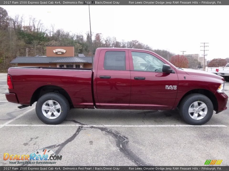 2017 Ram 1500 Express Quad Cab 4x4 Delmonico Red Pearl / Black/Diesel Gray Photo #6