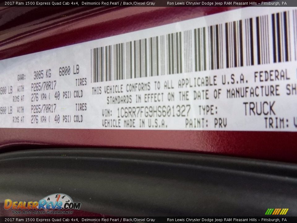 2017 Ram 1500 Express Quad Cab 4x4 Delmonico Red Pearl / Black/Diesel Gray Photo #15