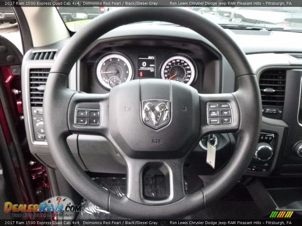2017 Ram 1500 Express Quad Cab 4x4 Delmonico Red Pearl / Black/Diesel Gray Photo #16