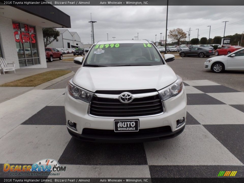2016 Toyota Highlander Limited Blizzard Pearl / Almond Photo #2