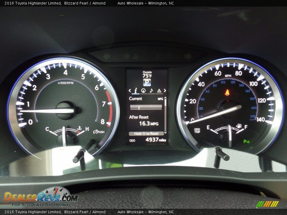 2016 Toyota Highlander Limited Blizzard Pearl / Almond Photo #16