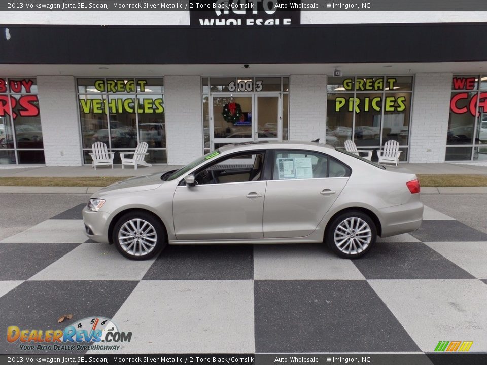 2013 Volkswagen Jetta SEL Sedan Moonrock Silver Metallic / 2 Tone Black/Cornsilk Photo #1