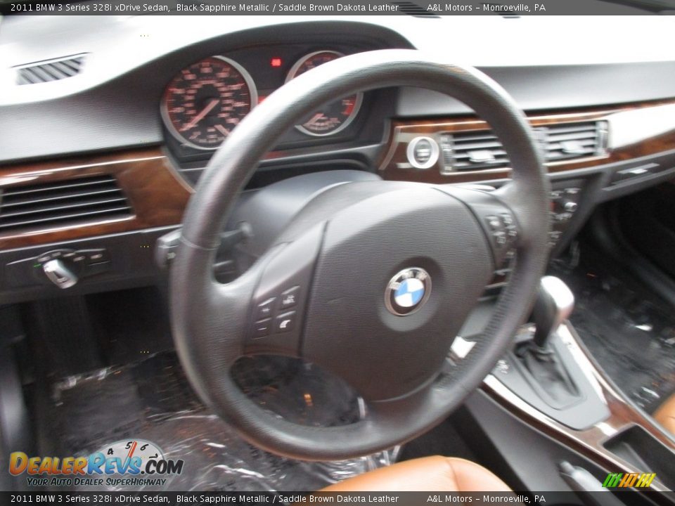 2011 BMW 3 Series 328i xDrive Sedan Black Sapphire Metallic / Saddle Brown Dakota Leather Photo #15