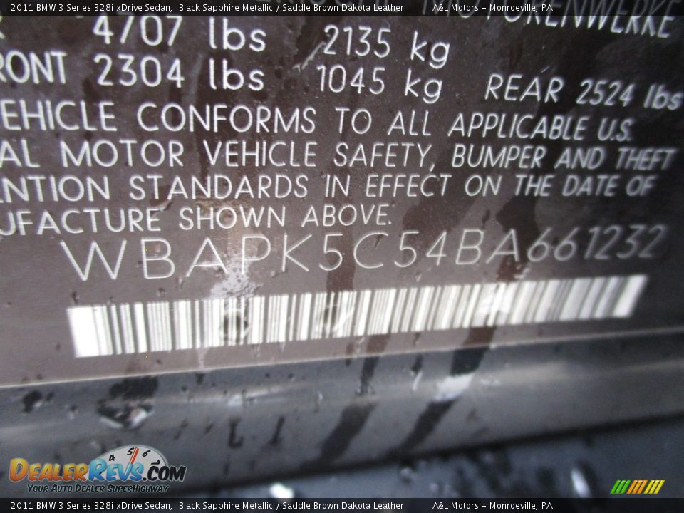 2011 BMW 3 Series 328i xDrive Sedan Black Sapphire Metallic / Saddle Brown Dakota Leather Photo #19
