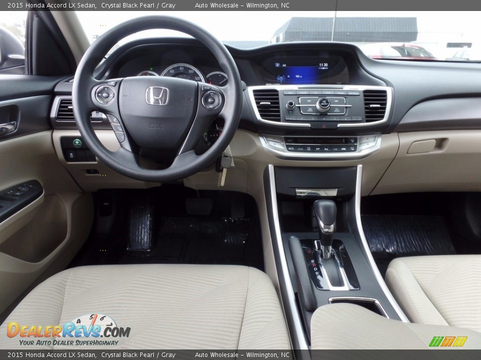 2015 Honda Accord LX Sedan Crystal Black Pearl / Gray Photo #15