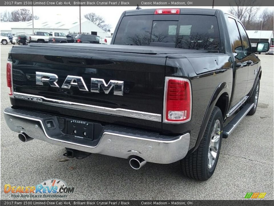 2017 Ram 1500 Limited Crew Cab 4x4 Brilliant Black Crystal Pearl / Black Photo #2