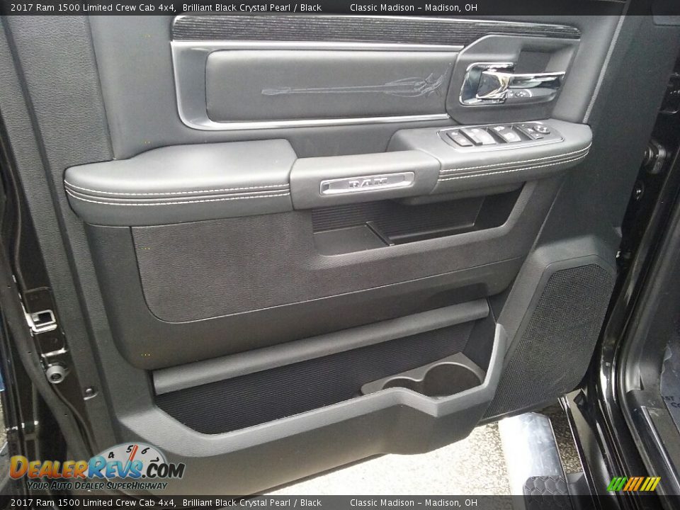 2017 Ram 1500 Limited Crew Cab 4x4 Brilliant Black Crystal Pearl / Black Photo #3