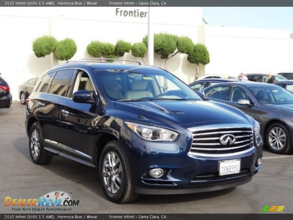 2015 Infiniti QX60 3.5 AWD Hermosa Blue / Wheat Photo #1