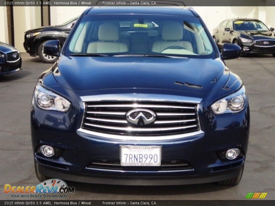 2015 Infiniti QX60 3.5 AWD Hermosa Blue / Wheat Photo #2