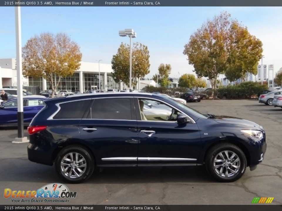 2015 Infiniti QX60 3.5 AWD Hermosa Blue / Wheat Photo #4