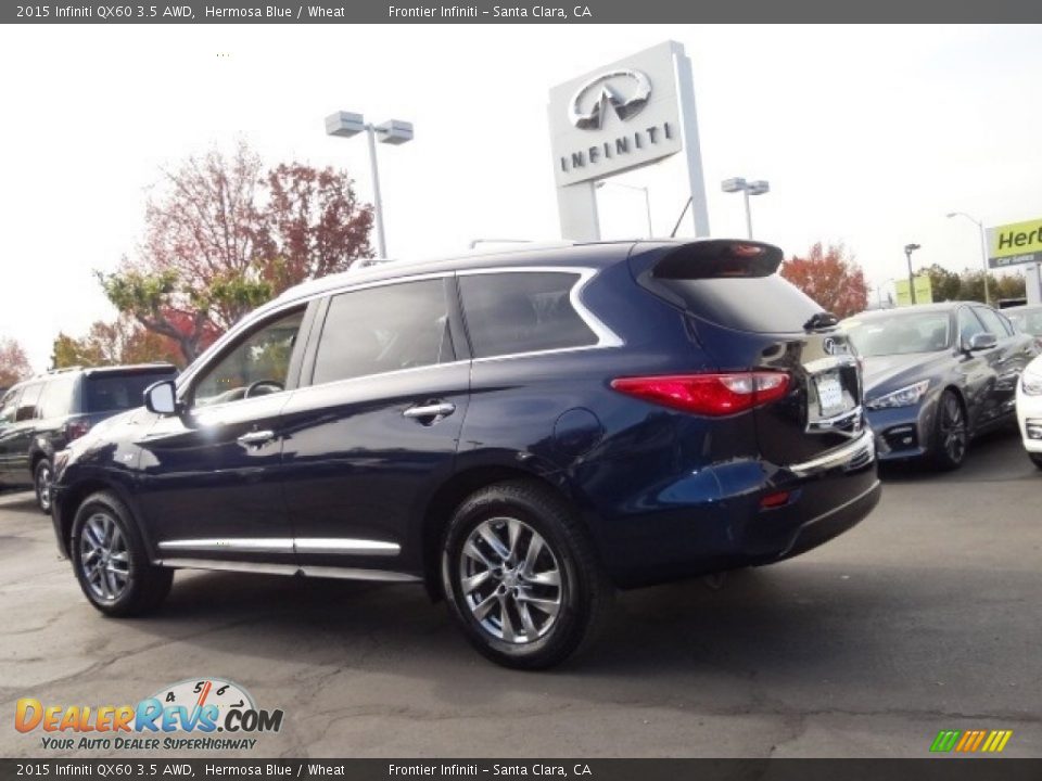 2015 Infiniti QX60 3.5 AWD Hermosa Blue / Wheat Photo #7