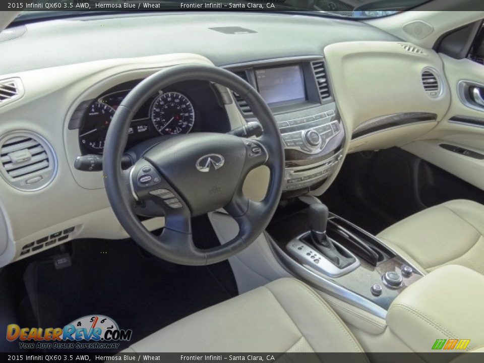 2015 Infiniti QX60 3.5 AWD Hermosa Blue / Wheat Photo #9