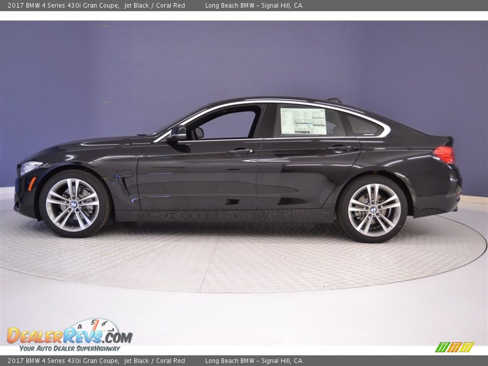 2017 BMW 4 Series 430i Gran Coupe Jet Black / Coral Red Photo #3