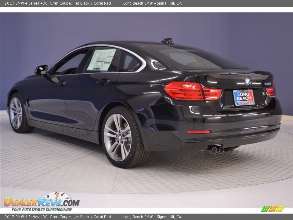2017 BMW 4 Series 430i Gran Coupe Jet Black / Coral Red Photo #4