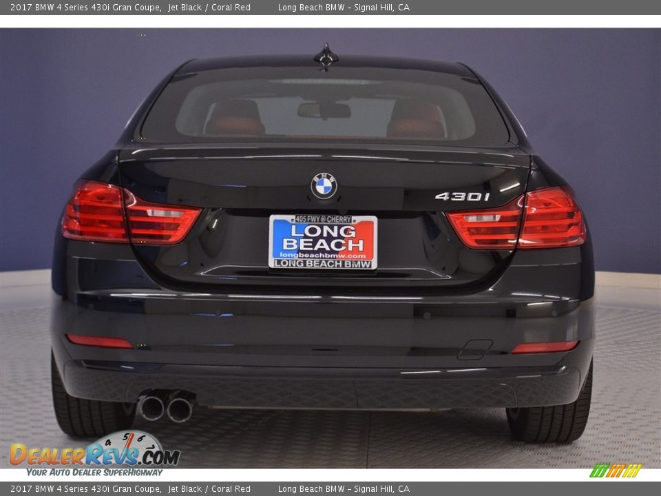 2017 BMW 4 Series 430i Gran Coupe Jet Black / Coral Red Photo #5