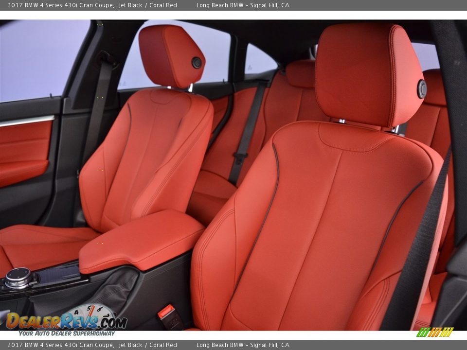 2017 BMW 4 Series 430i Gran Coupe Jet Black / Coral Red Photo #8
