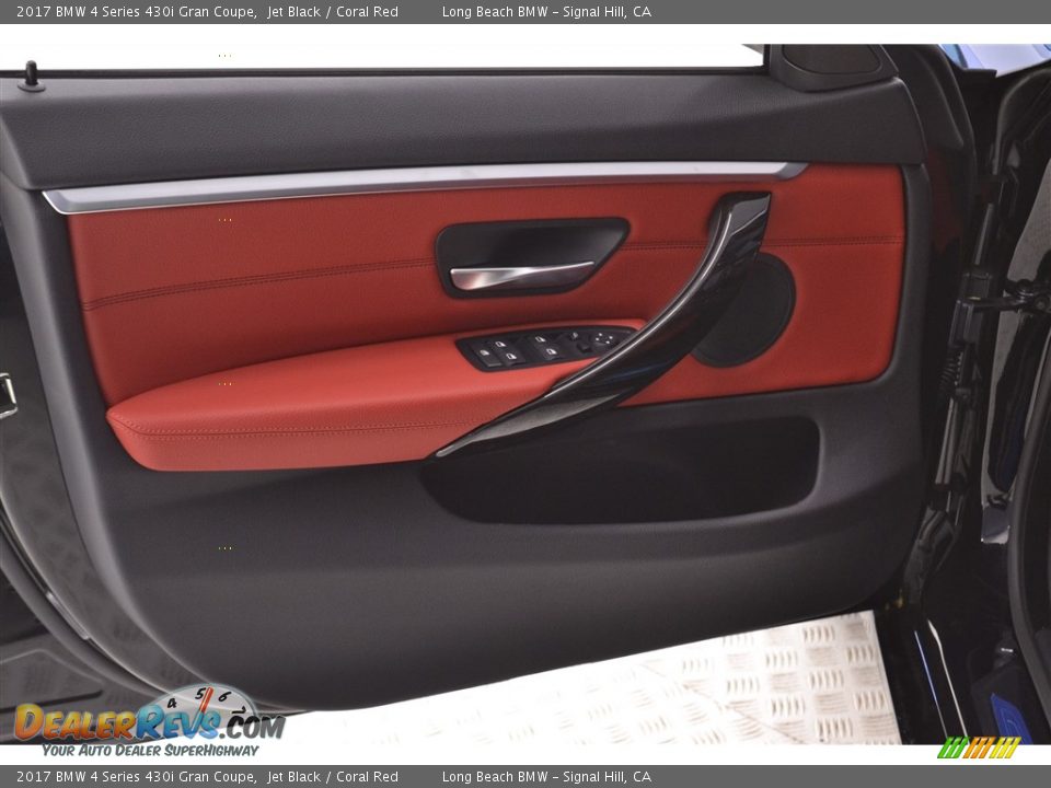 2017 BMW 4 Series 430i Gran Coupe Jet Black / Coral Red Photo #11