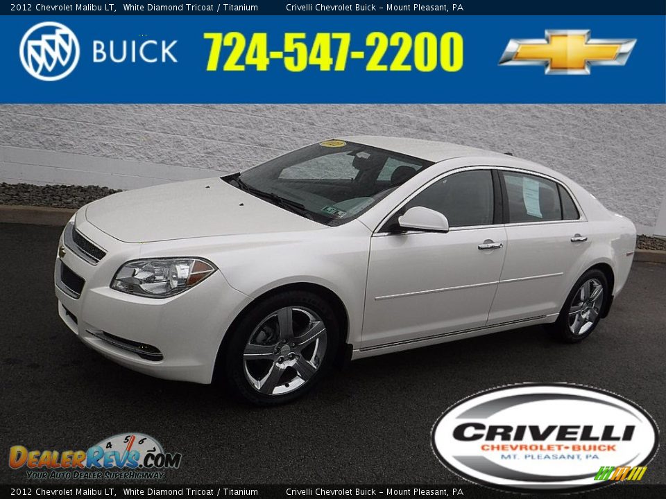 2012 Chevrolet Malibu LT White Diamond Tricoat / Titanium Photo #1