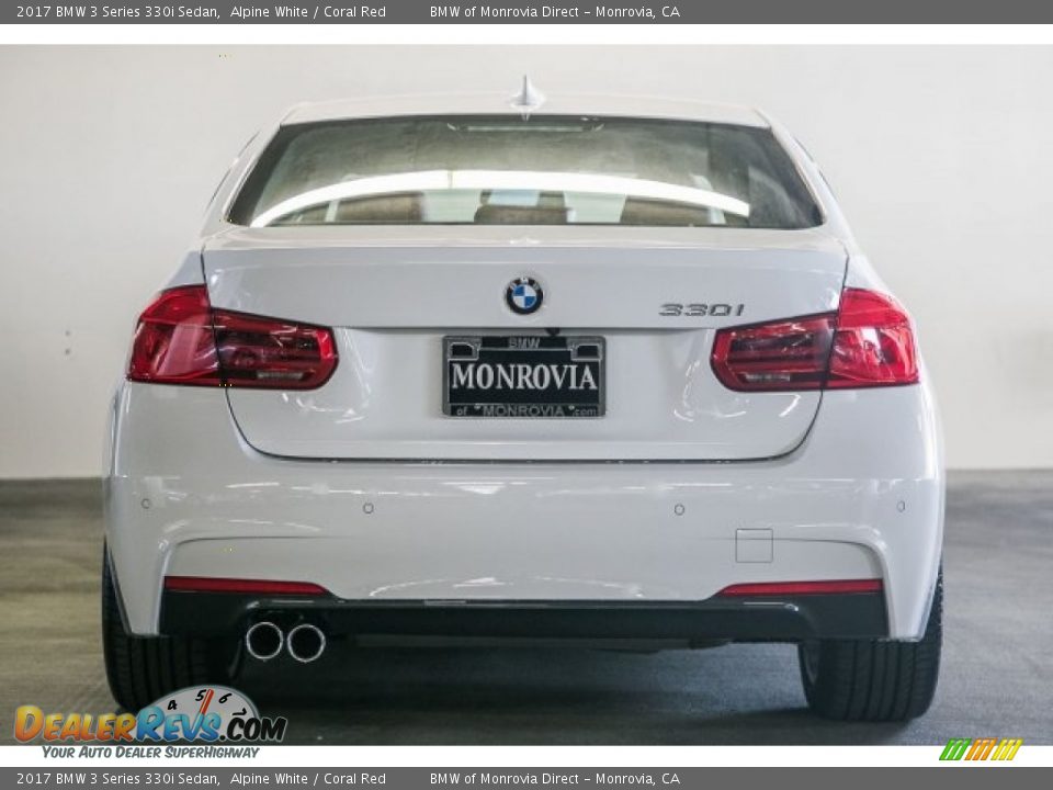 2017 BMW 3 Series 330i Sedan Alpine White / Coral Red Photo #4