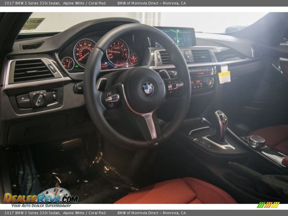 2017 BMW 3 Series 330i Sedan Alpine White / Coral Red Photo #6