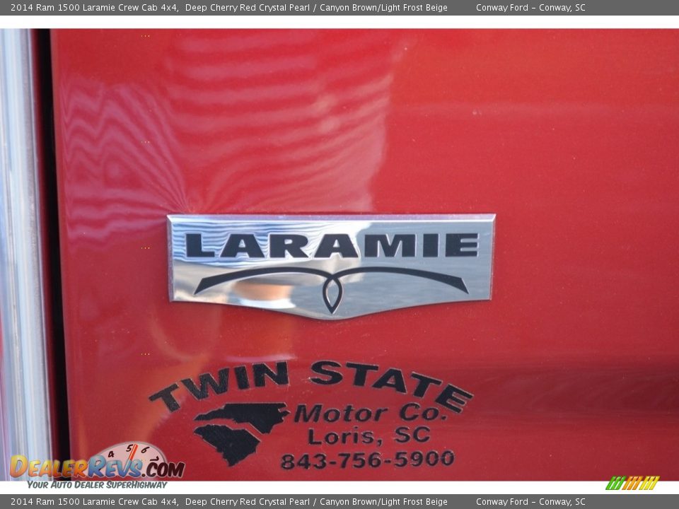 2014 Ram 1500 Laramie Crew Cab 4x4 Deep Cherry Red Crystal Pearl / Canyon Brown/Light Frost Beige Photo #7