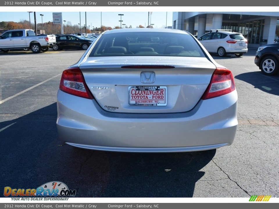 2012 Honda Civic EX Coupe Cool Mist Metallic / Gray Photo #4