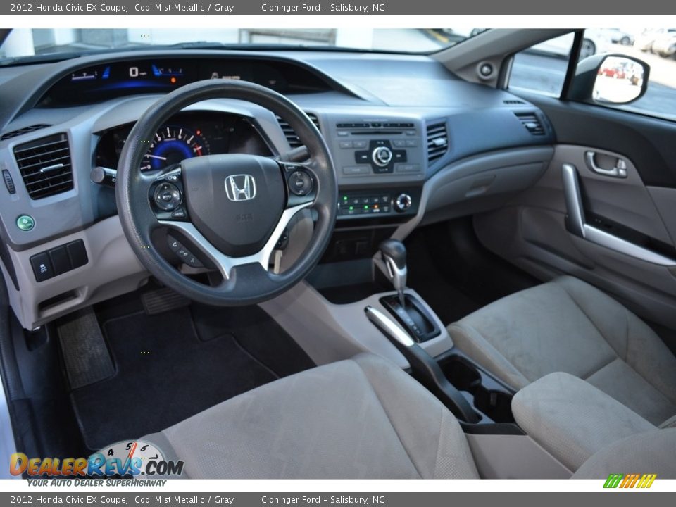 2012 Honda Civic EX Coupe Cool Mist Metallic / Gray Photo #11
