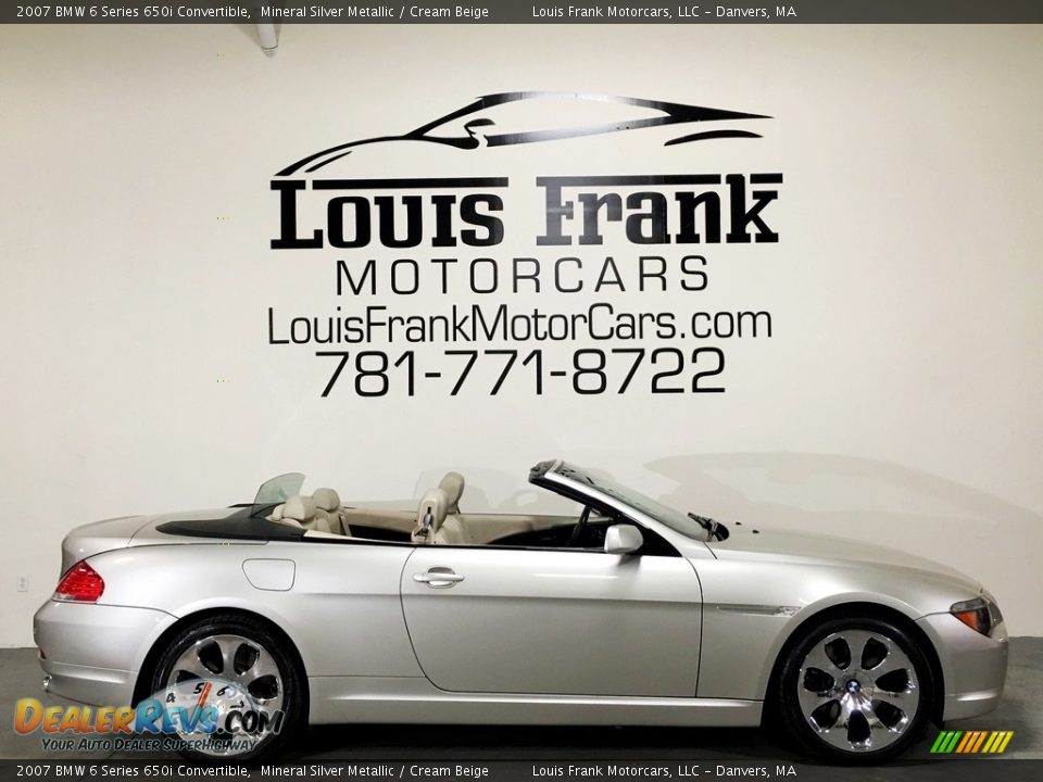 2007 BMW 6 Series 650i Convertible Mineral Silver Metallic / Cream Beige Photo #6