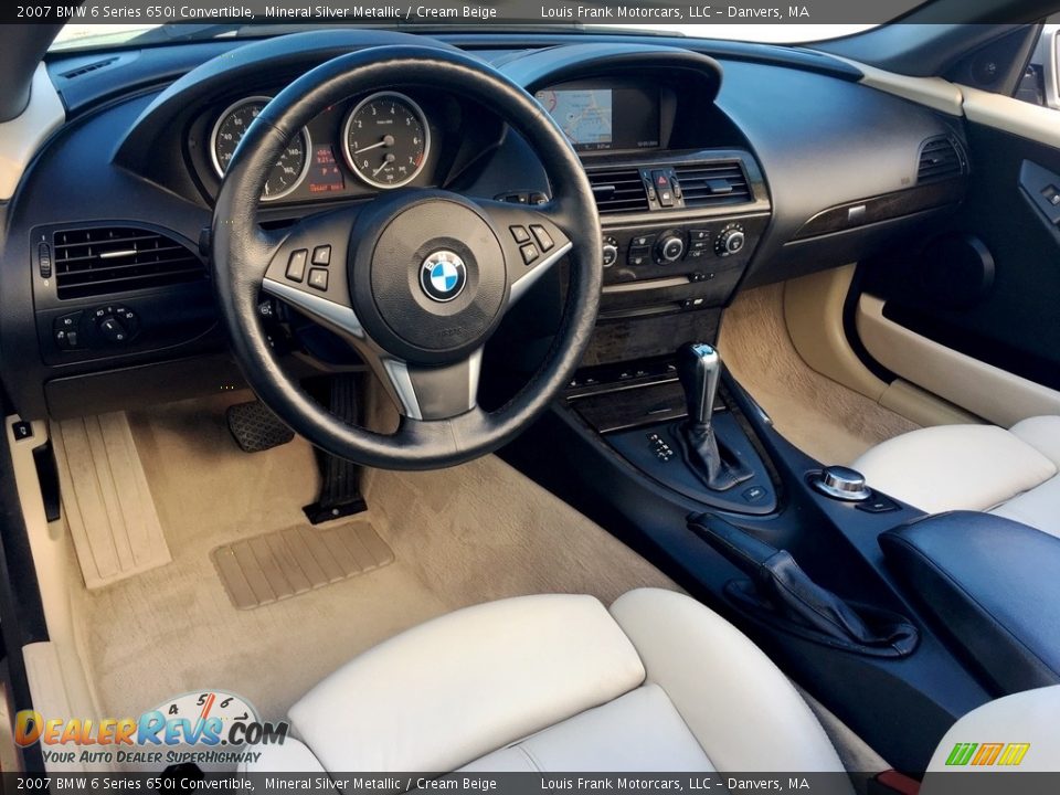 2007 BMW 6 Series 650i Convertible Mineral Silver Metallic / Cream Beige Photo #9