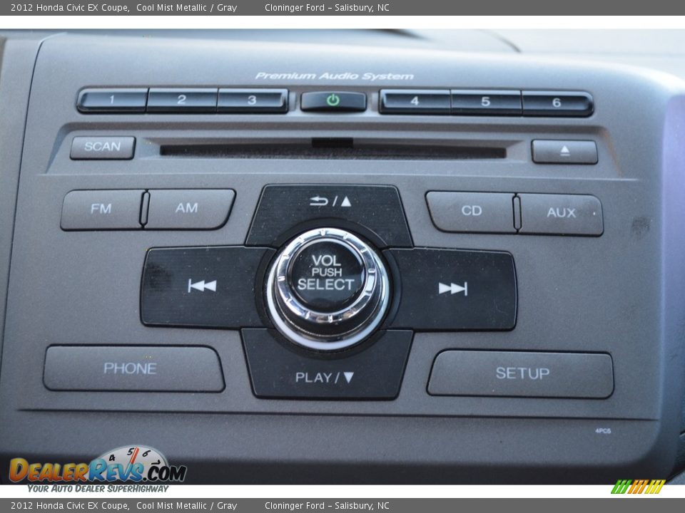 2012 Honda Civic EX Coupe Cool Mist Metallic / Gray Photo #16